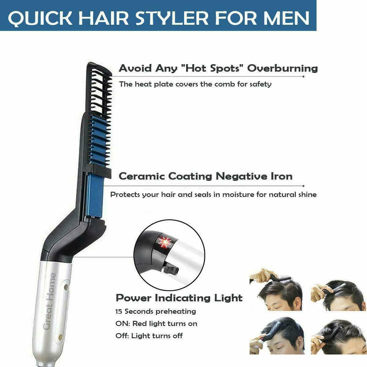 Hair Straightener Men Multifunctional Fast Heating Styling Tools