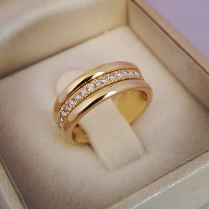 European And American Style Simple Golden Ring Jewellery