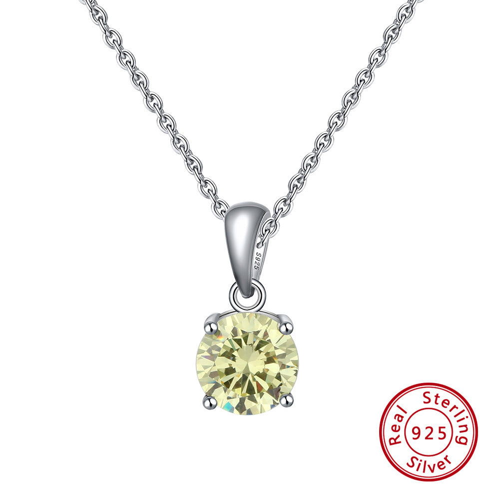 S925 Sterling Silver Diamond Clavicle Necklace