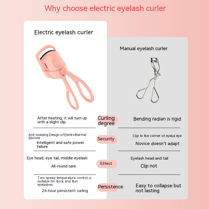 Eyelash Curler Portable Electric Heated Comb Eye Lash Long Lasting