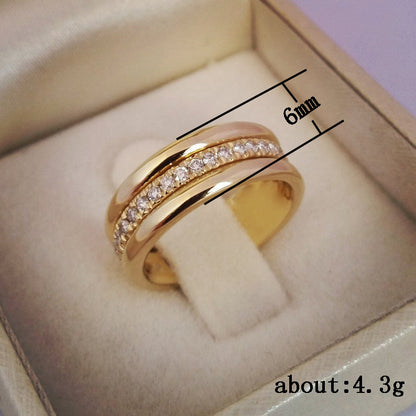 European And American Style Simple Golden Ring Jewellery