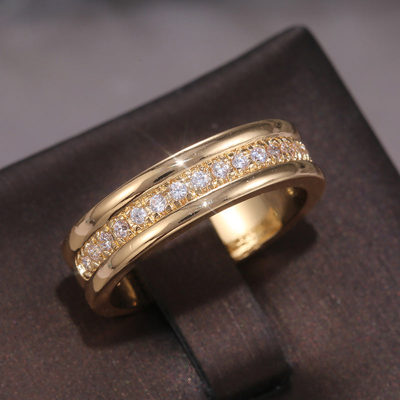 European And American Style Simple Golden Ring Jewellery