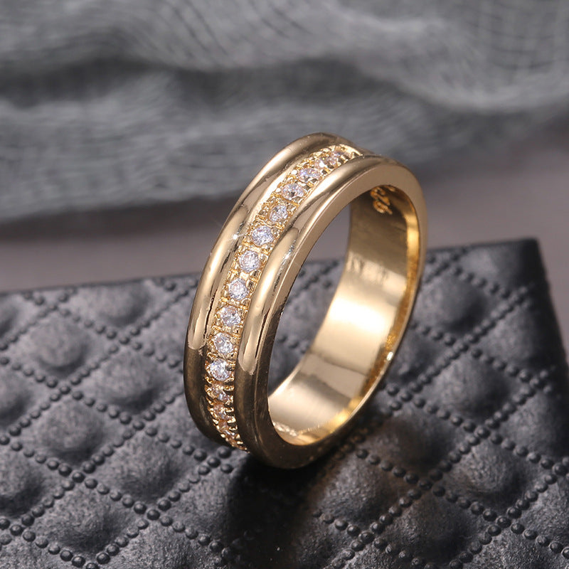 European And American Style Simple Golden Ring Jewellery