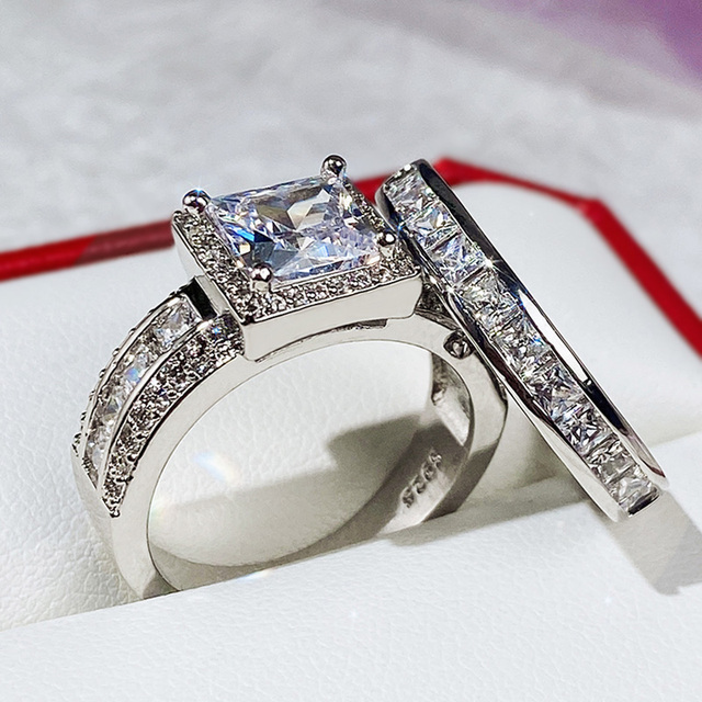 Fashion Wedding Ring Set X2