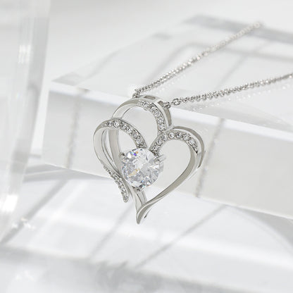 ove Necklace With Rhinestones Ins Personalized Heart-shaped